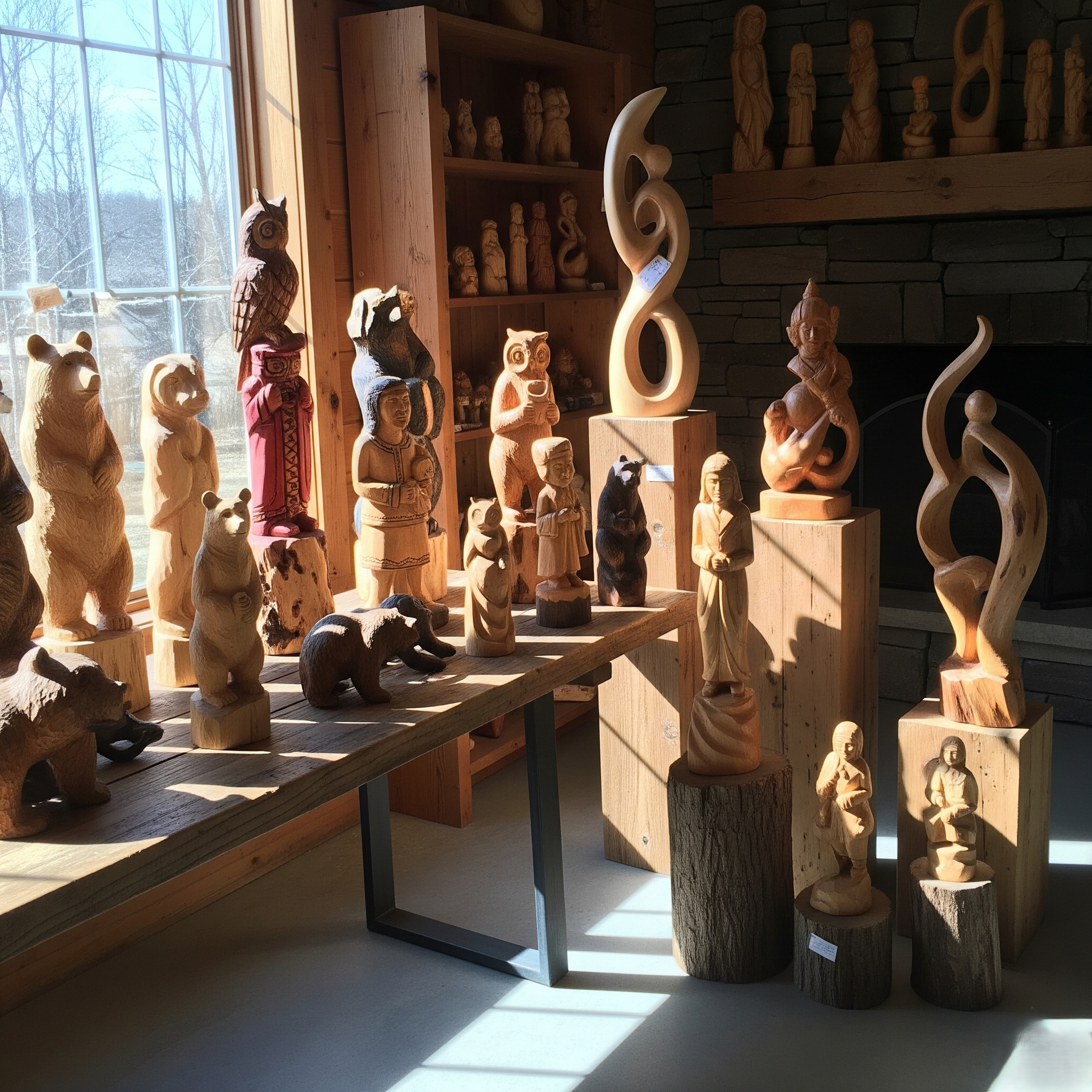 Hand-carved Wooden Statues